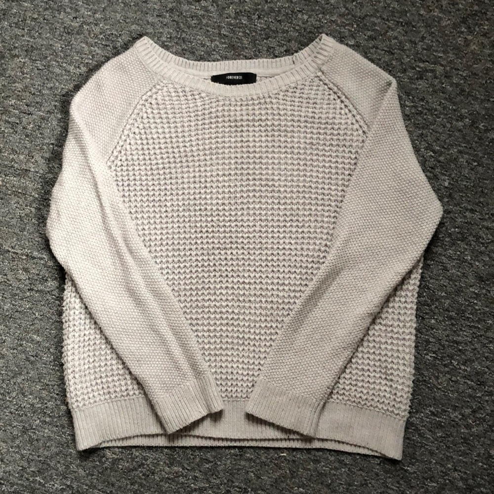 Grey forever 21 crochet sweater